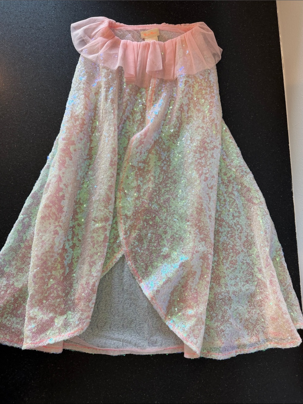 Sparkle Mesh Pink Sequin A-Line cape